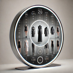 Miroir SMART Rond 80x80 - Innovation pour Cabines d’Essayage