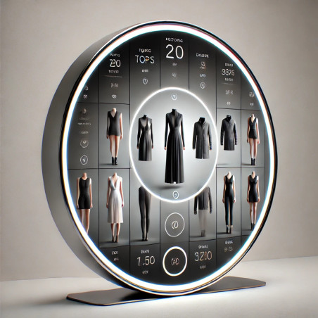 Miroir SMART Rond 80x80 - Innovation pour Cabines d’Essayage