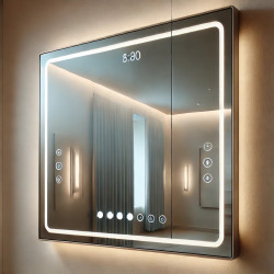 Miroir Connecté Personnalisable avec Bords Modulables - Design Sur Mesure pour Magasins