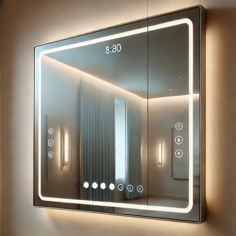 Miroir Connecté Personnalisable avec Bords Modulables - Design Sur Mesure pour Magasins